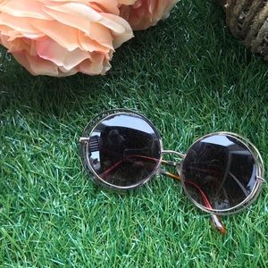 Oversized Round Gold Sunglasses